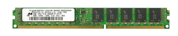 Micron 2GB PC3-10600 DDR3-1333MHz ECC Registered CL9 240-Pin DIMM Very Low Profile (VLP) Single Rank Memory Module