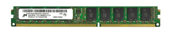 Micron 2GB PC3-10600 DDR3-1333MHz ECC Registered CL9 240-Pin DIMM Very Low Profile (VLP) Dual Rank Memory Module