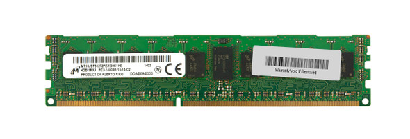 Micron 4GB 1866MHz DDR3 PC3-14900 Registered ECC CL13 240-Pin DIMM Single Rank Memory