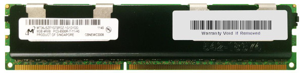 Micron 8GB PC3-8500 DDR3-1066MHz ECC Registered CL7 240-Pin DIMM Quad Rank Memory