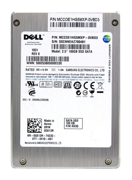 Dell 100GB SATA 2.5 inch Solid State Drive (SSD)  for PowerEdge 1950