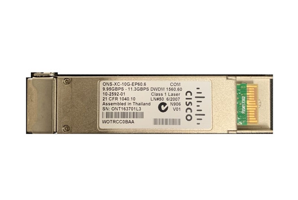 Cisco 10Gb/s 10GBase-DWDM OC-192 / STM-64 Single-mode Fibre 50km 1560.61nm Duplex LC Connector XFP Transceiver Module