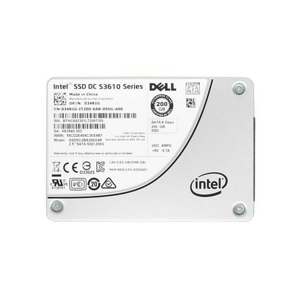 Dell 200GB SATA 6Gb/s 2.5 inch Multi Level Cell (MLC) Solid State Drive (SSD)
