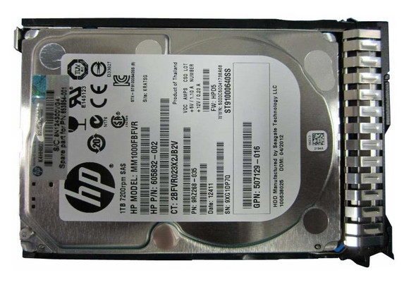 HP 1TB SAS 6Gb/s 7200RPM Hot Plug 2.5 inch Hard Disk Drive