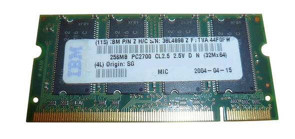 IBM 256MB DDR-333MHz PC2700 non-ECC Unbuffered CL2.5 200-Pin SoDimm Memory Module