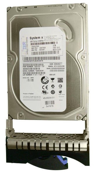 IBM Ultrastar A7K1000 1TB SATA 3Gb/s 7200RPM 32MB Cache 3.5 inch Hard Disk Drive with Tray for N Series