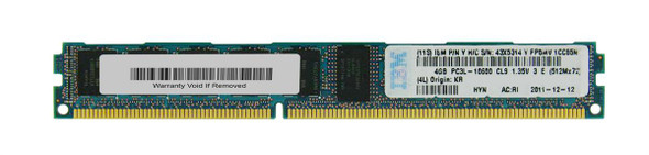 IBM 4GB 1333MHz DDR3 PC3-10600 ECC Registered CL9 240-Pin (VLP) DIMM 1.35V Dual Rank x8 Memory Module