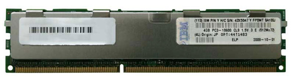 IBM 4GB 1333MHz DDR3 PC3-10600 ECC Registered CL9 240-Pin DIMM 1.5V Dual Rank x4 Memory Module