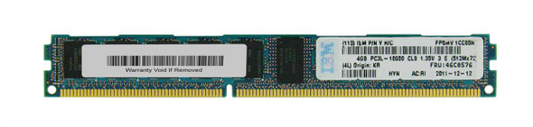 IBM 4GB 1333MHz DDR3 PC3-10600 Registered ECC CL9 240-Pin DIMM 1.35V Low Voltage Very Low Profile (VLP) Dual Rank Memory