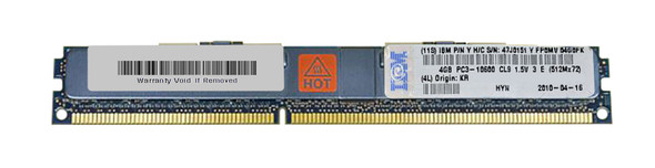 IBM 4GB 1333MHz DDR3 PC3-10600 ECC Registered CL9 240-Pin (VLP) DIMM 1.5V Dual Rank x4 Memory Module