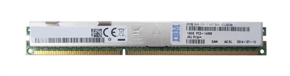 IBM 16GB 1866MHz DDR3 PC3-14900R ECC Registered CL13 240-Pin (VLP) DIMM 1.5V Dual Rank x4 Memory Module