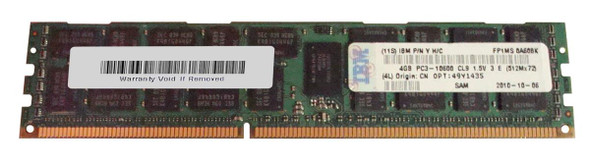 IBM 4GB 1333MHz DDR3 PC3-10600R ECC Registered CL9 240-Pin Low Voltage DIMM 1.5V Dual Rank x4 Memory Module