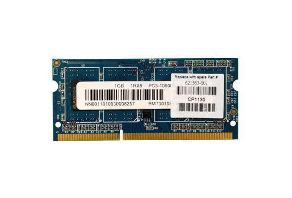 HP 1GB 1333MHz DDR3 PC3-10600 Unbuffered non-ECC CL9 204-Pin Sodimm Memory