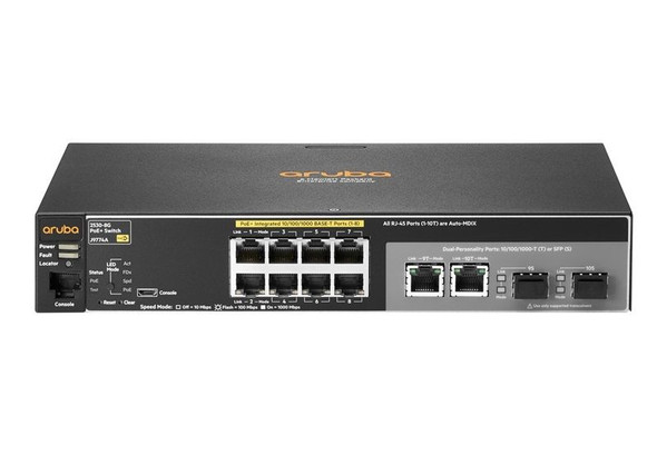 HPE Aruba 2530-8G-PoE+ 8-Ports Managed Rack-mountable Network Switch (J9774A)