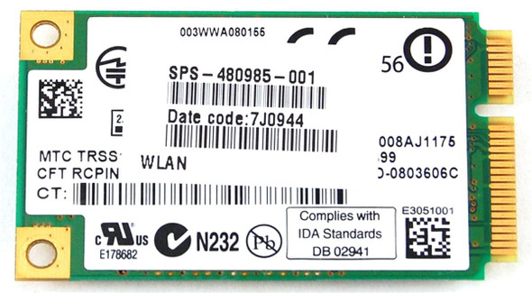HP Mini PCI-Express 802.11a/b/g/n WIFI Wireless Lan (WLAN) Network Adapter for Pavilion DV6/DV7 Series Notebooks