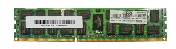 HP 4GB PC3-10600 DDR3-1333MHz ECC Registered CL9 240-Pin DIMM Dual Rank Memory