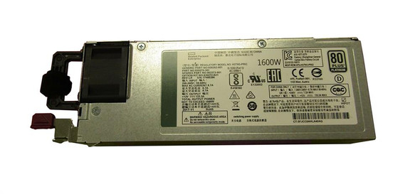 HP 1600Watts Flexible Slot Platinum Plus Hot-Pluggable Low Halogen 96% Efficiency Power Supply