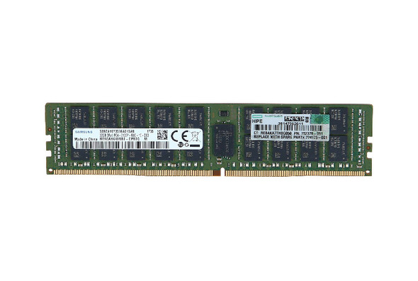 HP 32GB 2133MHz DDR4 PC4-17000 Registered ECC CL15 288-Pin DIMM 1.2V Dual Rank Memory