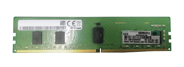 HPE 8Gb (1X8Gb) 2666Mhz Pc4-21300 Cl19 Ecc Registered Single Rank X8 1.2V Ddr4 Sdram 288-Pin Rdimm Memory Module For Gen10 Server