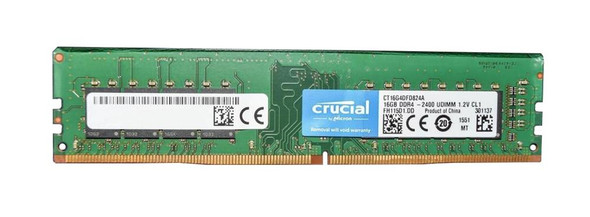 Crucial 16GB 2400MHz DDR4 PC4-19200 ECC Unbuffered CL17 288-Pin DIMM 1.2V Dual Rank x8 Memory Module