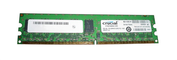 Crucial 2GB DDR2-800MHz PC2-6400 ECC Unbuffered CL6 240-Pin DIMM Memory Module