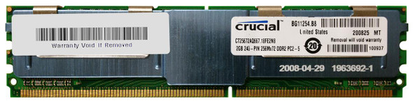 Crucial 2GB DDR2-667MHz PC2-5300 ECC Fully Buffered CL5 240-Pin DIMM Memory Module