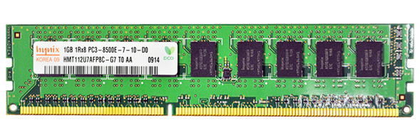 Hynix 1GB DDR3-1066MHz PC3-8500 ECC Unbuffered CL7 240-Pin DIMM Single Rank Memory Module