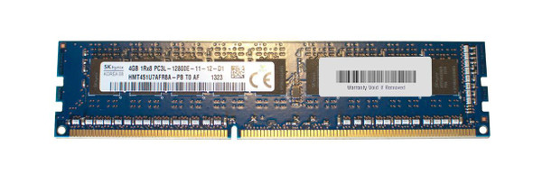 Hynix 4GB 1600MHz DDR3 PC3-12800 ECC Unbuffered CL11 240-Pin DIMM 1.35V Single Rank Memory Module