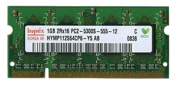 Hynix 1GB DDR2-667MHz PC2-5300 non-ECC Unbuffered CL5 200-Pin SoDimm 1.8V Dual Rank Memory Module