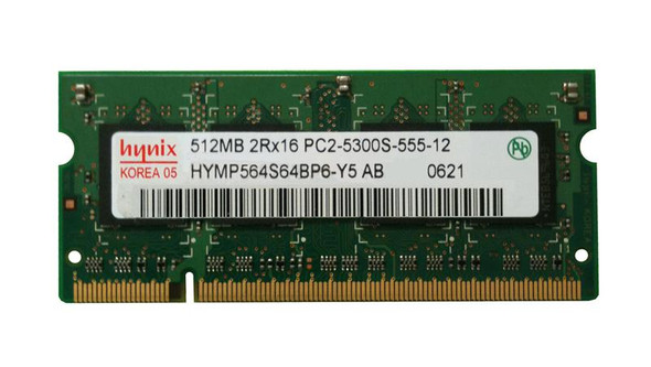 Hynix 512MB DDR2-667MHz PC2-5300 Non-ECC Unbuffered CL5 200-Pin SoDimm Memory Module