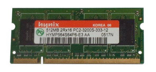 Hynix 512MB DDR2-400MHz PC2-3200 non-ECC Unbuffered CL3 200-Pin SoDimm Memory Module