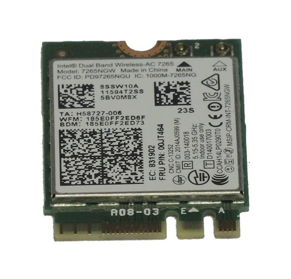 Lenovo Dual Band Wireless-AC 7265NGW Wi-FI Card by Intel