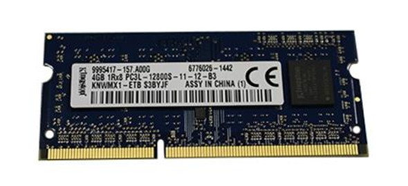 Kingston 4GB DDR3-1600MHz PC3-12800 non-ECC Unbuffered CL11 204-Pin SoDimm Dual Rank Memory Module