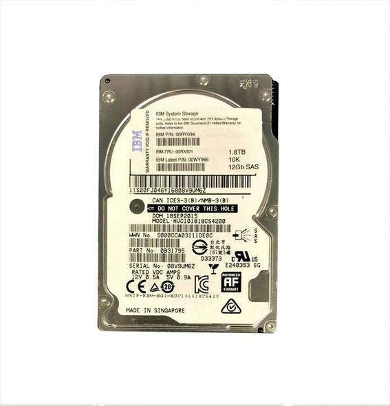 IBM 1.8TB SAS 12Gb/s 10000RPM 2.5 inch Hard Disk Drive