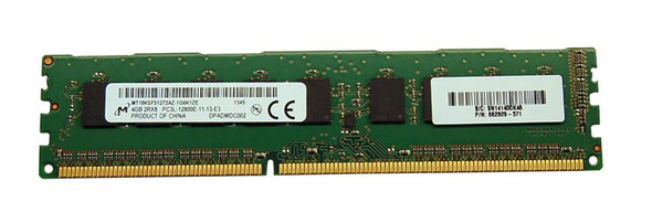 Micron 4GB 1600MHz DDR3 PC3-12800 Unbuffered ECC CL11 240-Pin DIMM 1.35V Low Voltage Dual Rank Memory