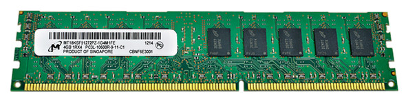 Micron 4GB 1333MHz DDR3 PC3-10600 Registered ECC CL9 240-Pin DIMM 1.35V Low Voltage Single Rank Memory