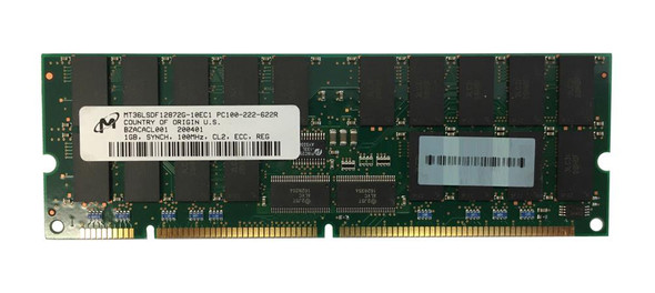 Micron Technology 1GB 100MHz PC100 ECC Registered CL2 168-Pin DIMM 3.3V Memory Module