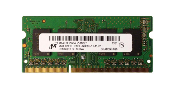 Micron 2GB 1600MHz DDR3 PC3-12800 Unbuffered non-ECC CL11 204-Pin Sodimm 1.35V Low Voltage Single Rank Memory