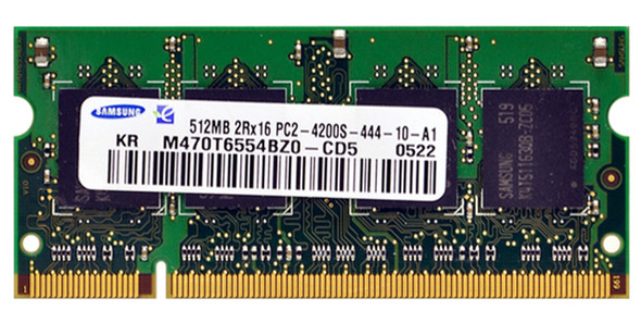 Samsung 512MB 533MHz DDR2 PC2-4200 Unbuffered non-ECC CL4 200-Pin Sodimm Memory