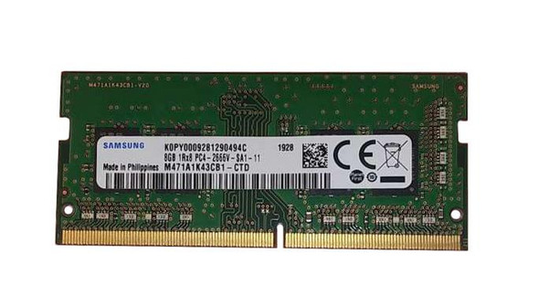 Samsung 8GB 2666MHz DDR4 PC4-21300 Unbuffered non-ECC CL19 260-Pin SoDimm 1.2V Single Rank Memory