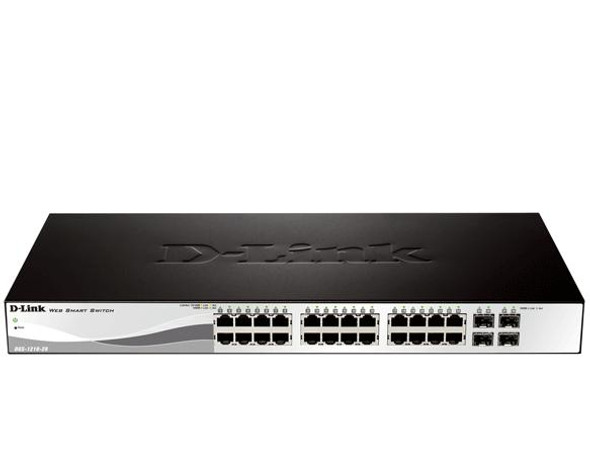 D-Link 24Ports 10/100/1000Base-T Managed Gigabit Ethernet Net Switch with 4 Gigabit SFP Port Rack Mountable