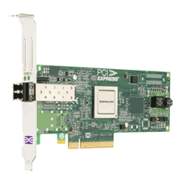 Emulex Lightpulse 8GB Single Channel PCI Express 2.0 Fibre Channel Host Bus Adapter with Standard Bracket Card