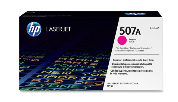 HP 507A Magenta Toner Cartridge for LaserJet Enterprise M551 Series Color Laser Printers