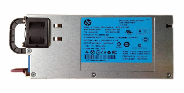 HP 460Watts Common Slot Platinum Hot-Pluggable Redundant Switching Power Supply