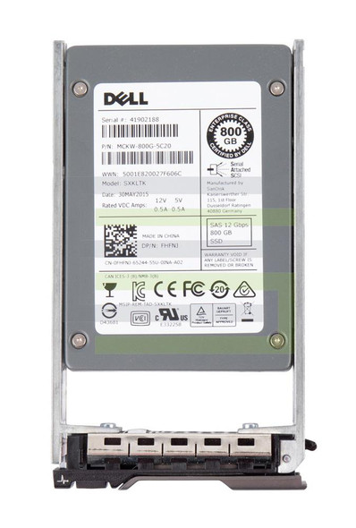 Dell 800GB SAS 12Gb/s Write Intensive Multi Level Cell 2.5 inch Hot Swap Solid State Drive (SSD)