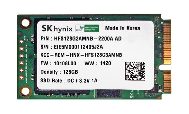 Hynix SH920 128GB Multi Level Cell (MLC) SATA 6Gb/s mSATA Solid State Drive (SSD)