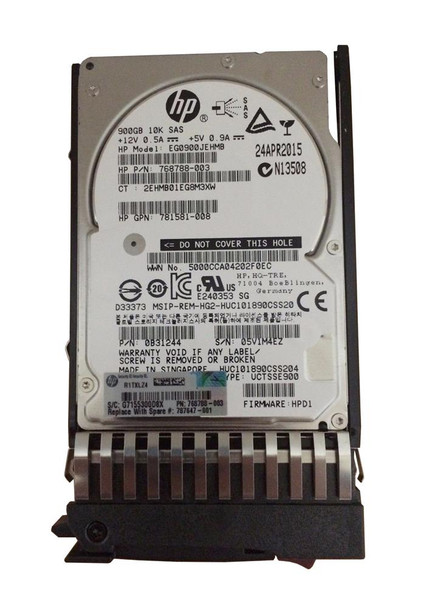 HP 900GB SAS 12Gb/s 10000RPM Hot Plug 2.5 inch Hard Disk Drive