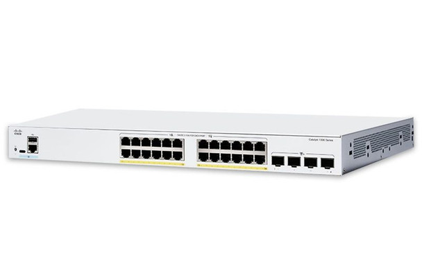 Cisco Catalyst 1300 24-Ports 10/100/1000 + 4 x 10/100/1000/2500/5000/10000 SFP+ PoE+ Layer 3 Managed Rack-Mountable Network Switch