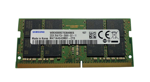 Samsung 32GB 2666MHz DDR4 PC4-21300 Unbuffered non-ECC CL19 260-Pin SoDimm 1.2V Dual Rank Memory