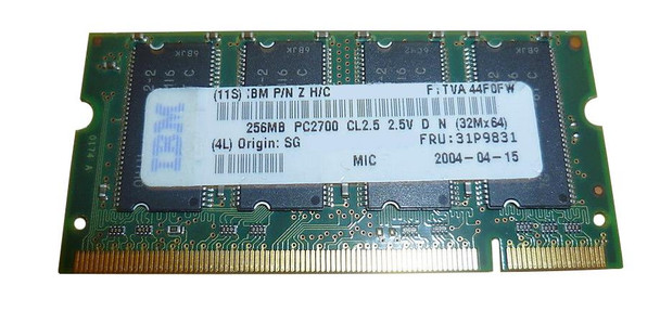 IBM / Lenovo 256MB DDR-333MHz PC2700 non-ECC Unbuffered CL2.5 200-Pin SoDimm Memory Module
